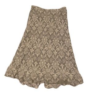 Vintage Charter Club green/brown patterned midi skirt, size 8